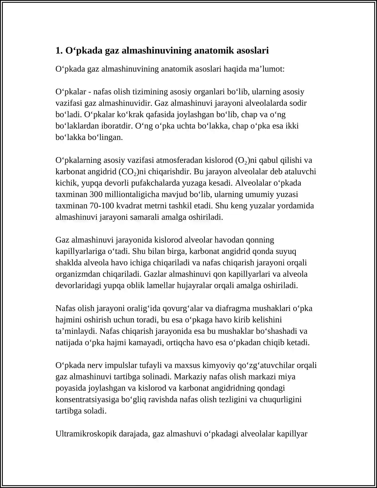 OʻPKADA GAZ ALMASHINUVINING FIZIK VA BIOLOGIK MEXANIZMLARI 3