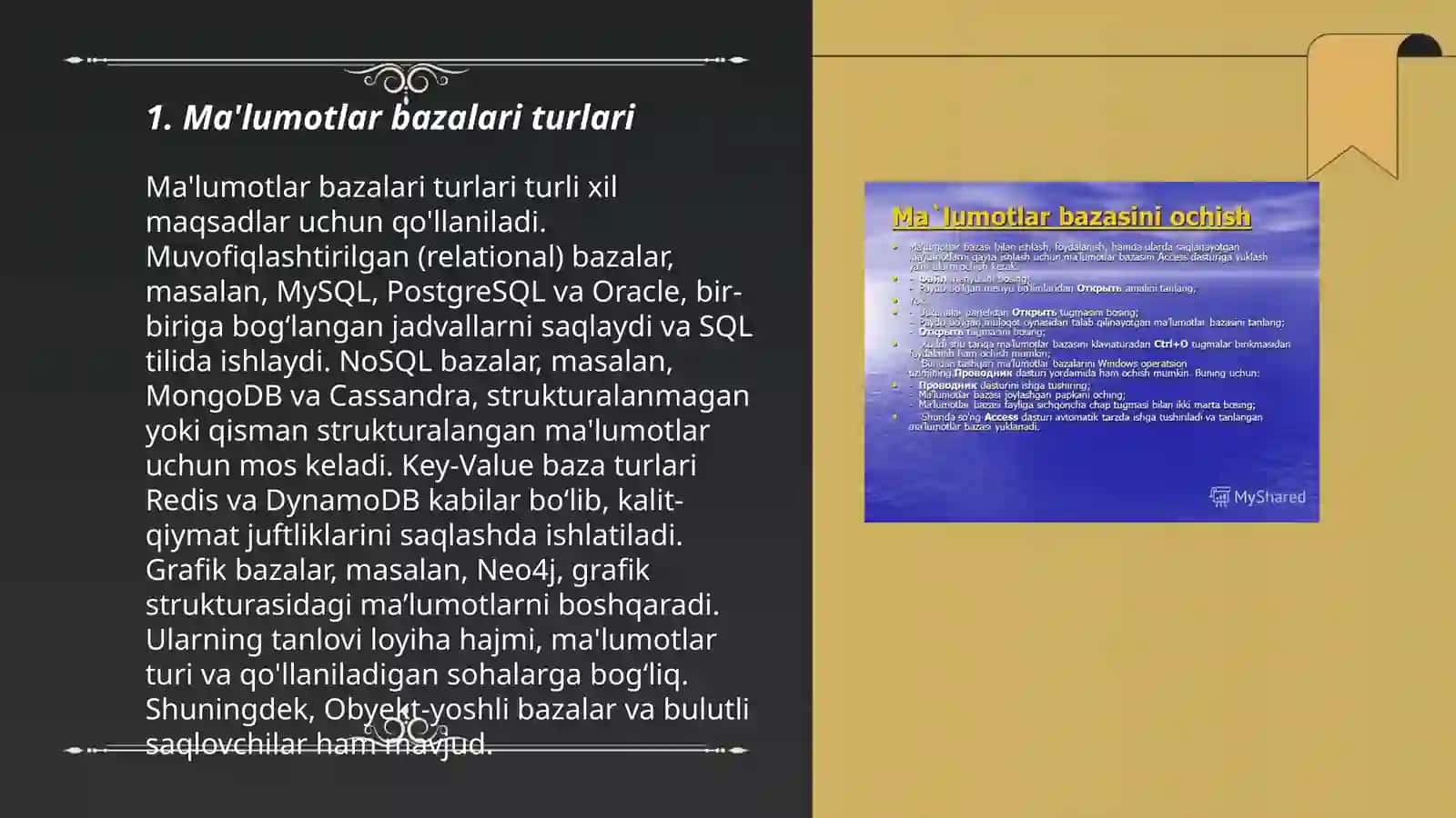 Ma'lumotlar bazalari bilan ishlash texnalogiyalari 3