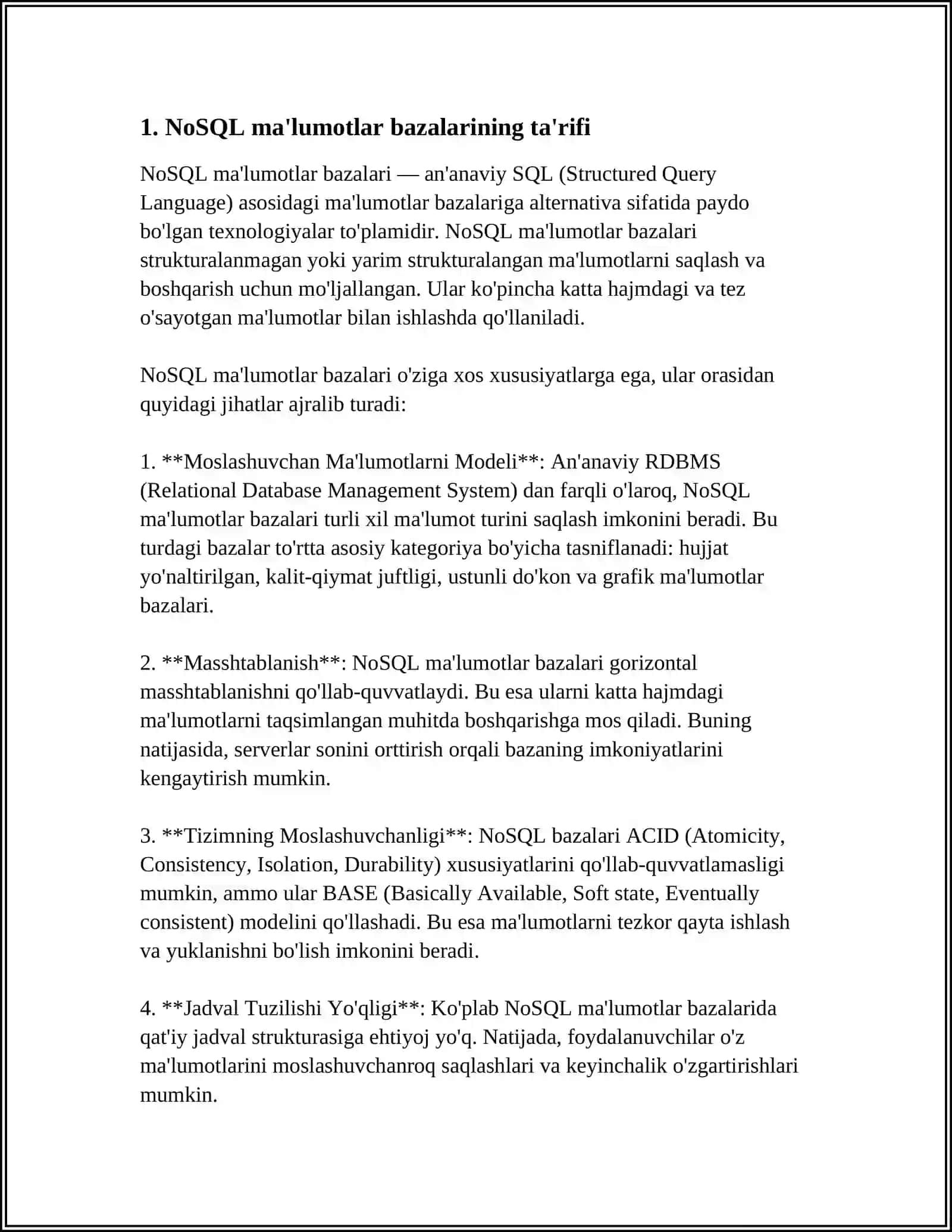 NOSQL MA’LUMOTLAR BAZASI VA UNING ASOSIY PRINSIPLARI 3