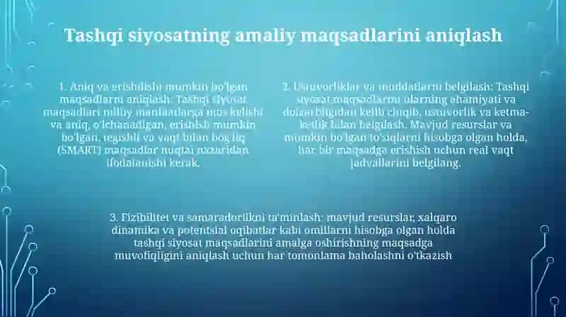 OʻZaro Manfaatli Va Amaliy Tashqi Siyosat Sohasidagi Ustuvor YoʻNalishlar 3