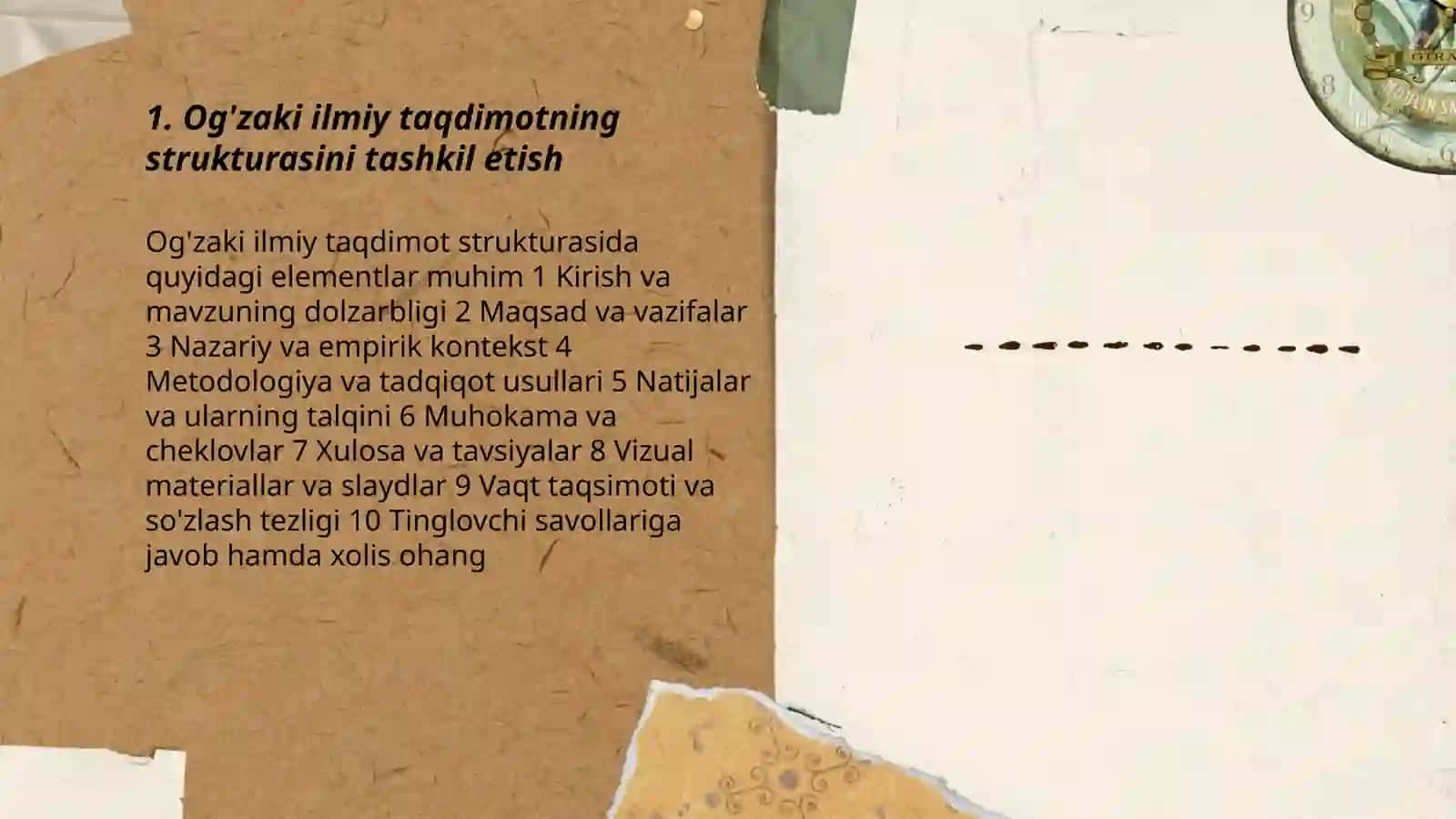 So'zlashuv nutq uslubi. Sohaga oid ilmiy mavzuning og'zaki taqdimoti 3
