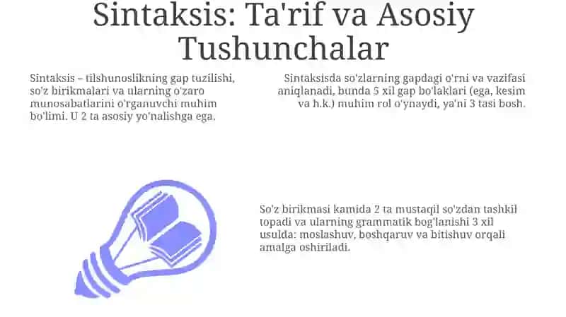Sintaksis. Gap va uning boʻlaklari 3