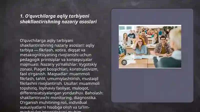 Oʻquvchilarga aqliy tarbiyani shakllantirishning nazariy asoslari 3