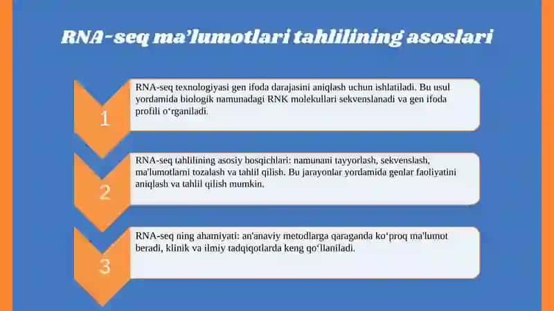 Genetik ekspressiya va transkriptomika: RNA-seq ma’lumotlarini tahlil qilish 3