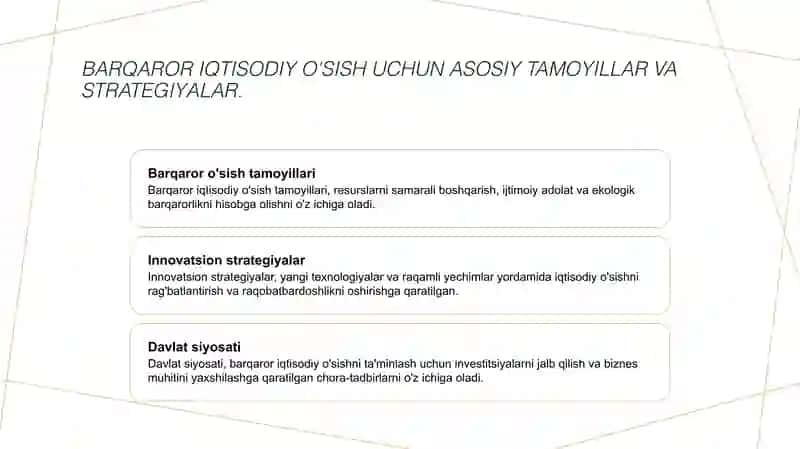 Barqaror iqtisodiy o'sish strategiyalari 3