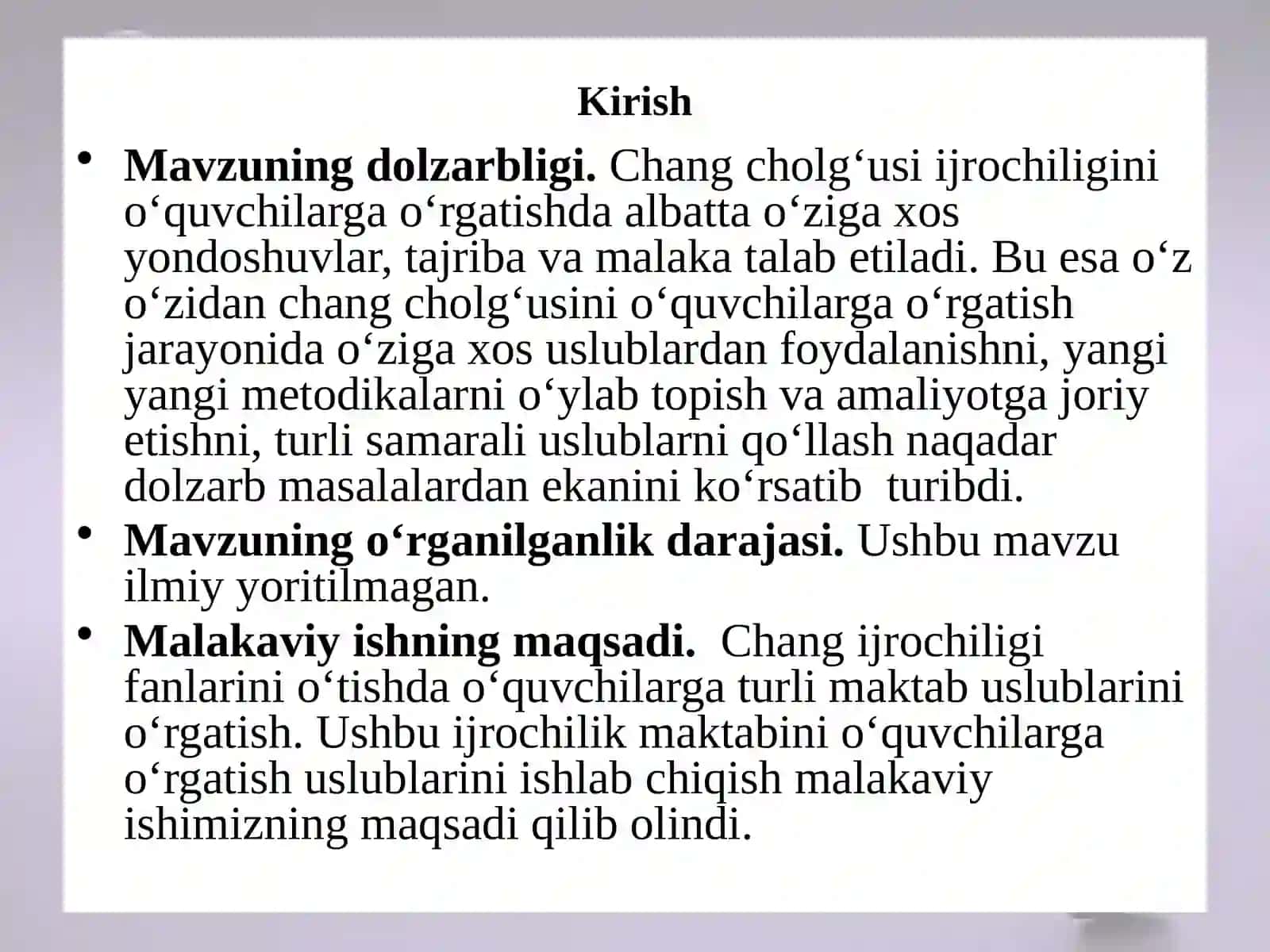 9-sinf o’quvchilariga o’zbek xalq kuyi “Rajabiy” asarini o’rgatish metodikasi 3