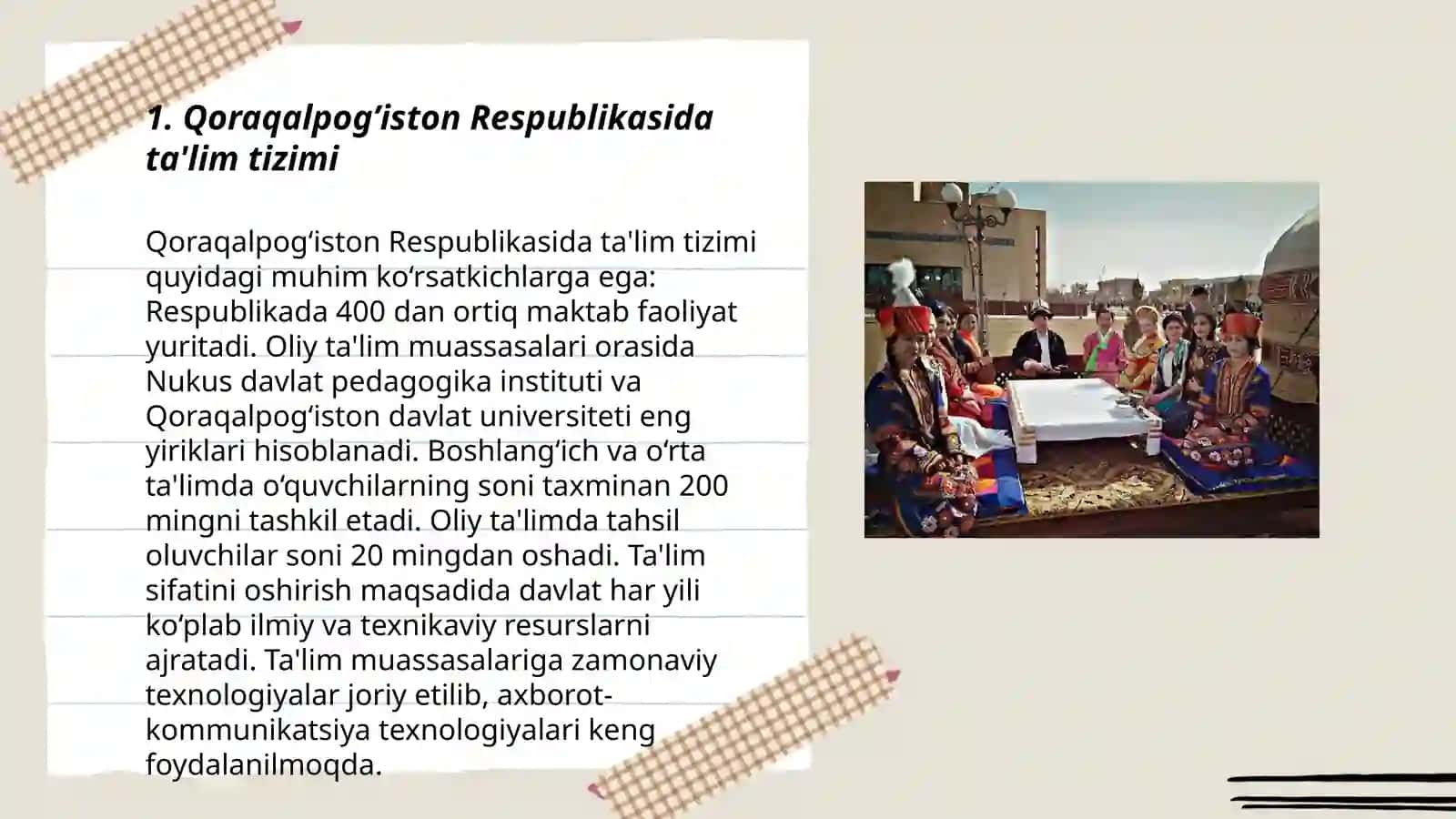 Qoraqalpog’iston Respublikasida ta'lim tizimi 3