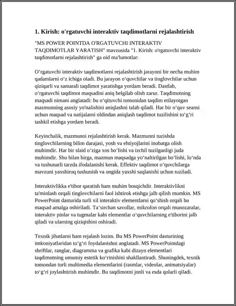 "MS POWER POINTDA O'RGATUVCHI INTERAKTIV TAQDIMOTLAR YARATISH" 3