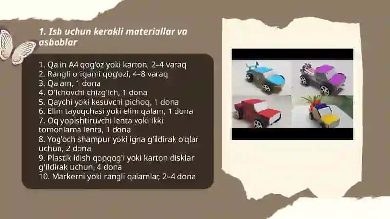 Qog'ozni buklash orqali poyga avtomobil modelini yasash 3