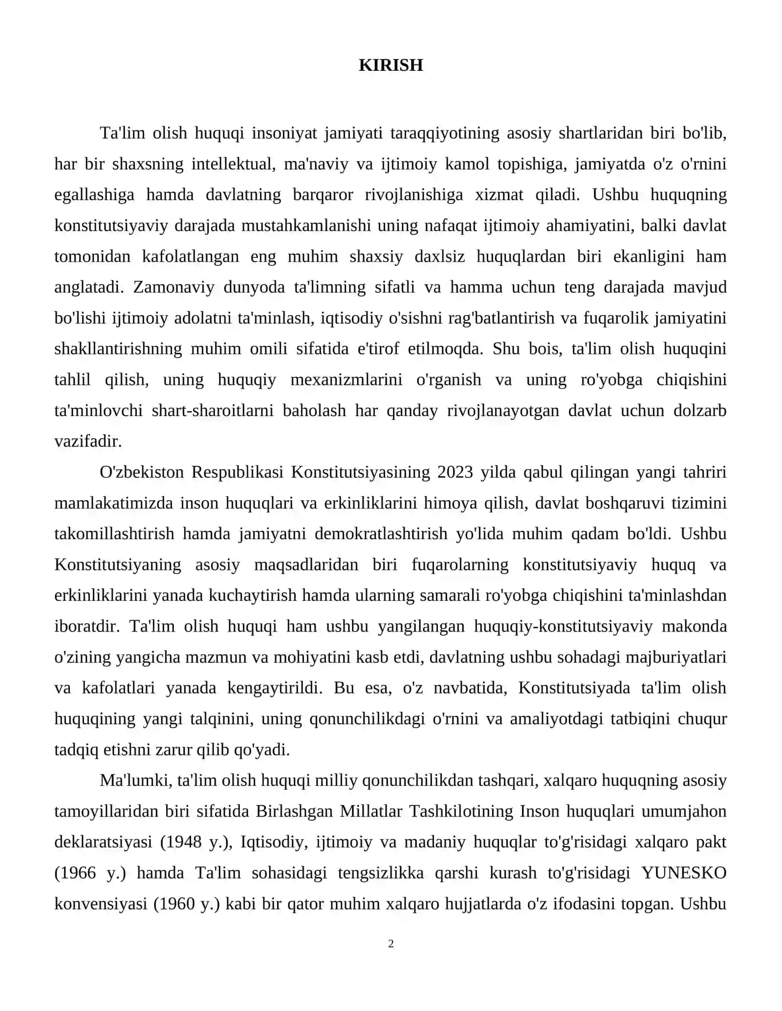 Konstitutsiyada ta'lim olish huquqi. 3