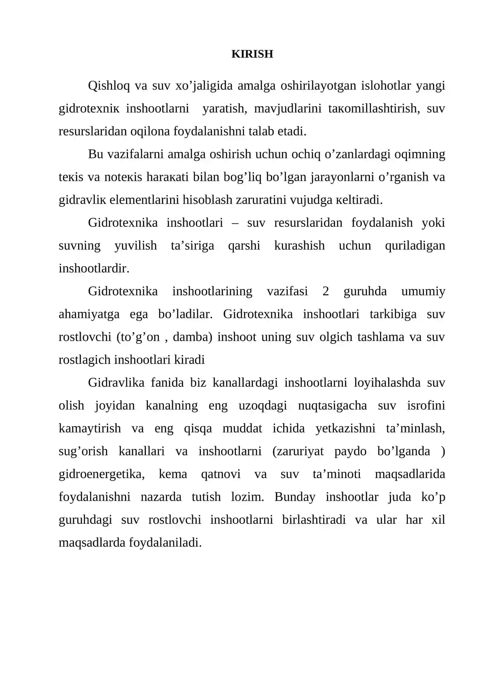 Magistral kanalda gidrotexnik inshootlar bandini loyihalashtirish 3