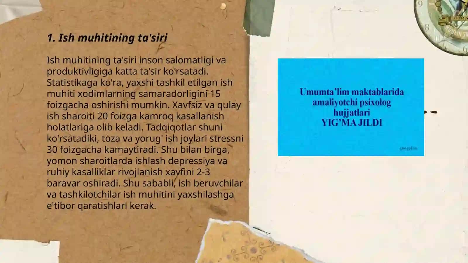 Ish muhitining psixologik omillari 3