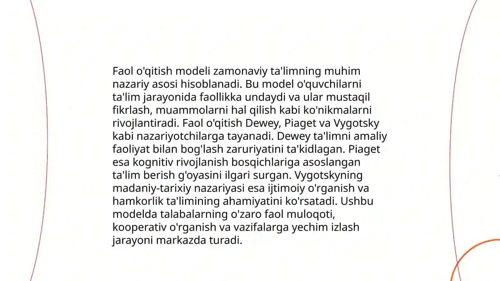 Faol (ichki) o’qitish modeli va chet tilini o’qitishda uning afzalliklari 3