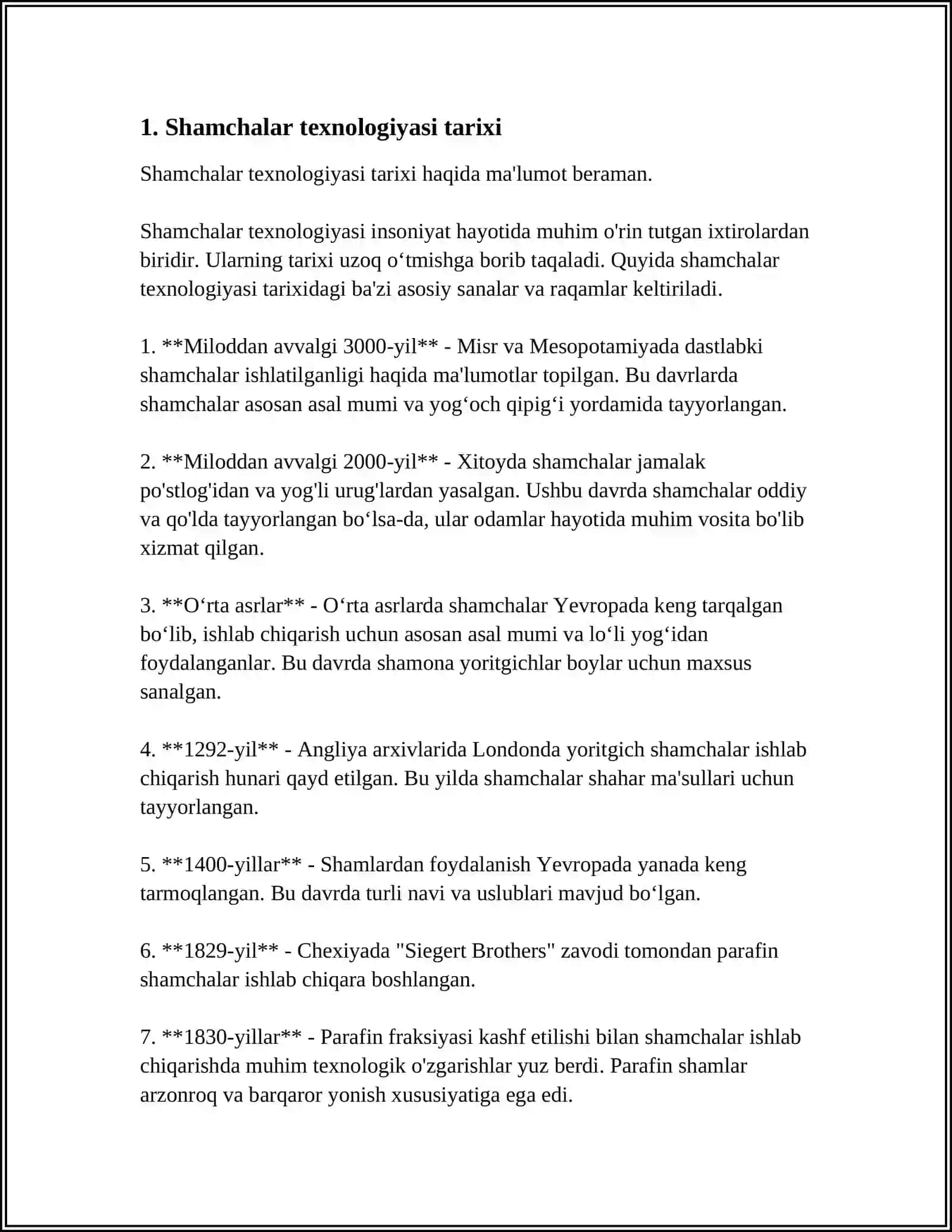 SHAMCHALAR TEXNOLOGIYASIDA QO‘LLANILADIGAN ASOSLAR. ULARNING TASNIFI VA QO‘YILGAN TALABLARI 3