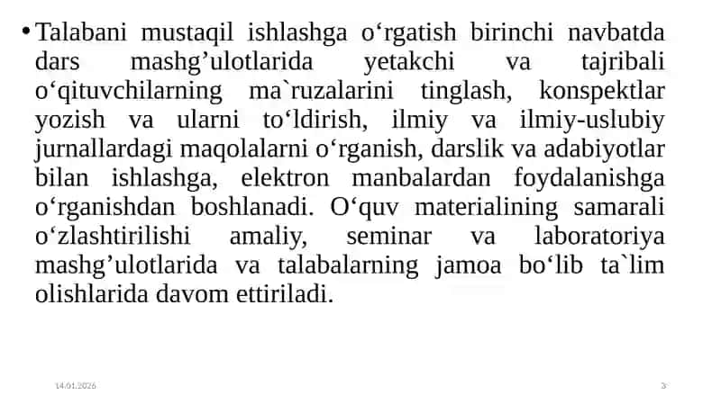 Informatika o'qitishda texnologiyalar 3