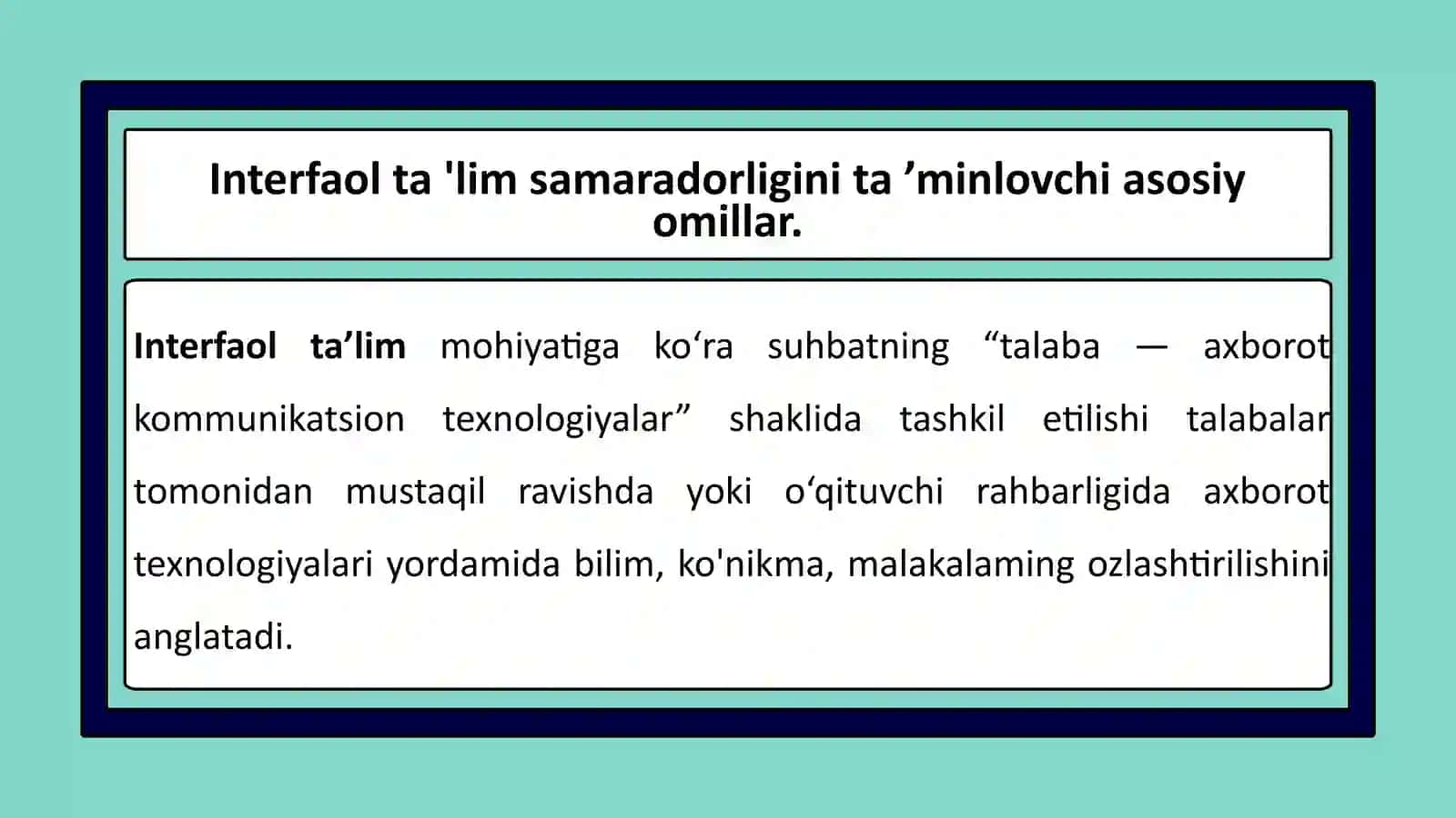 Ta’limning interfaol strategiyalari 3