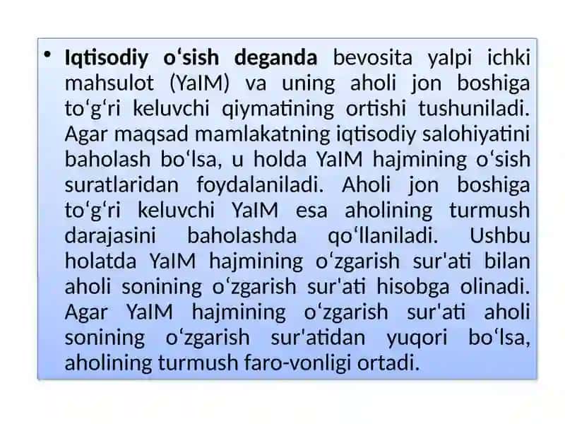 YUKSALISH, RIVOJLANISH VA IQTISODIYSIYOSAT 3