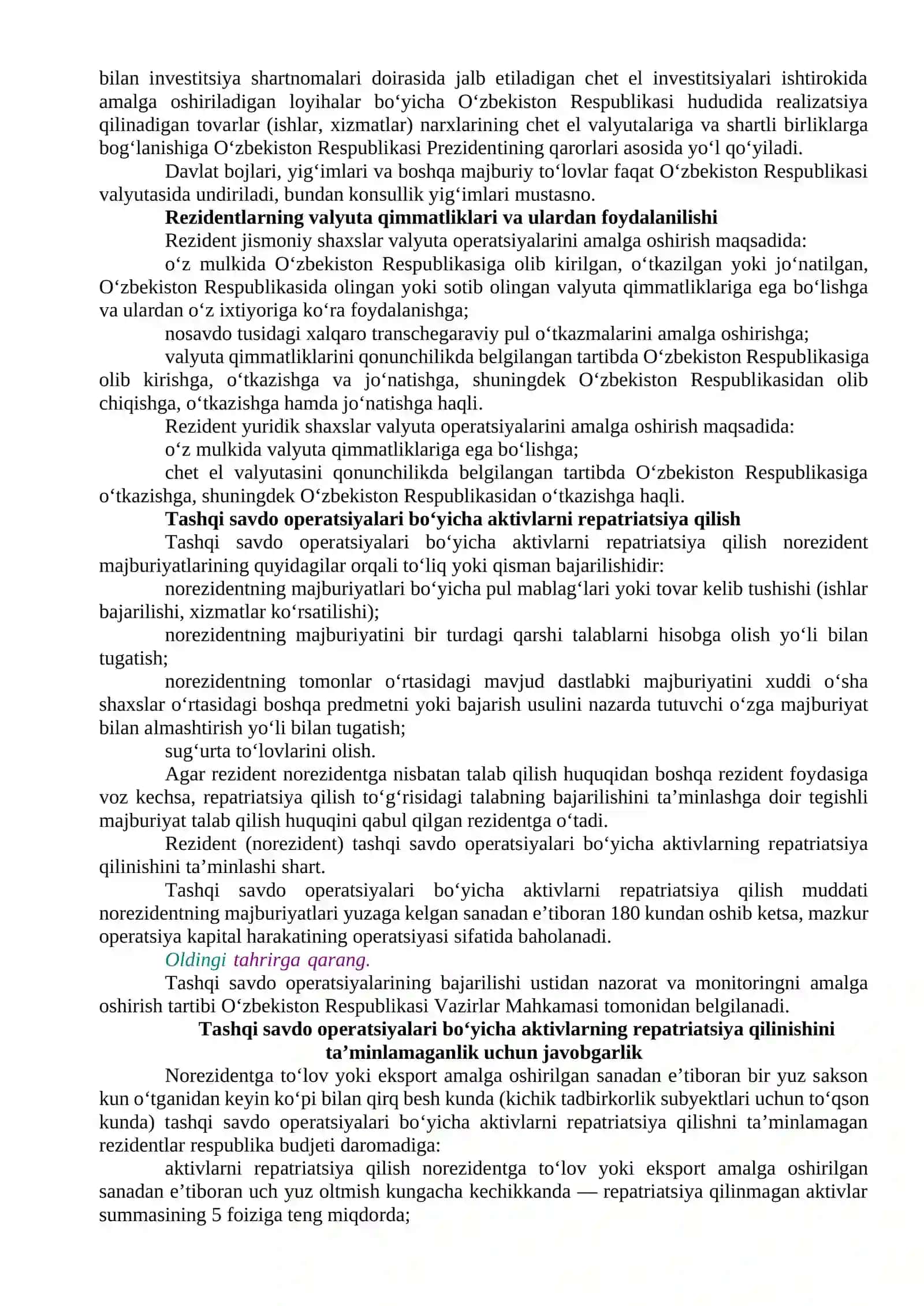 Valyuta operatsiyalarini tartibga solish va nazorat qilish 3