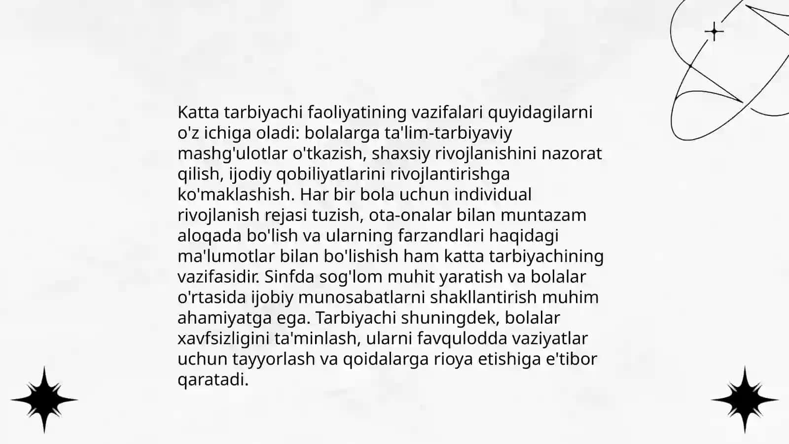 Katta tarbiyachi faoliyatining vazifalari 3