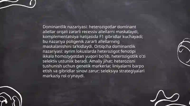 Geterozis hodisasi borasida mavjud nazariyalar 3