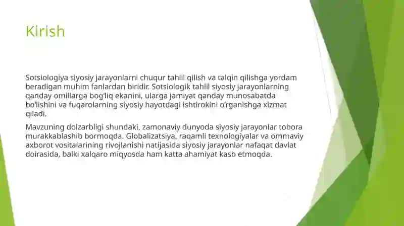 Siyosiy jarayonlar sotsiolog nuqtai nazarida: tahlil va talqin 3