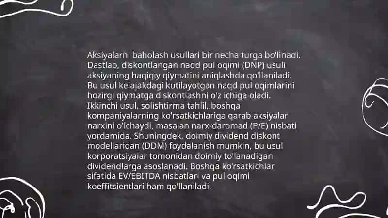 Aksiyaning baholanishi va xususiyatlari 3