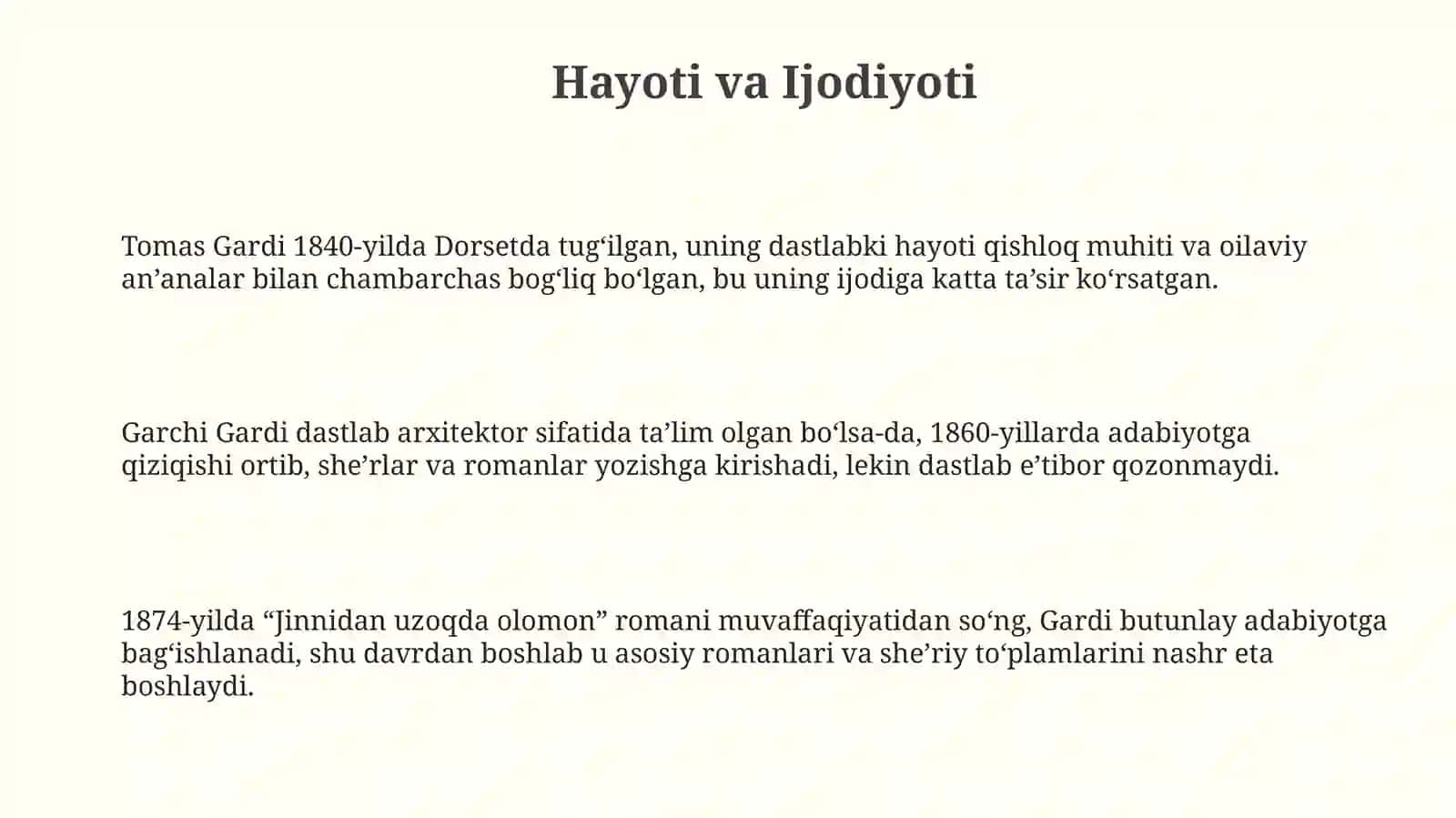 Tomas Gardi hayoti va ijodi(badiiy asar tahlili) 3