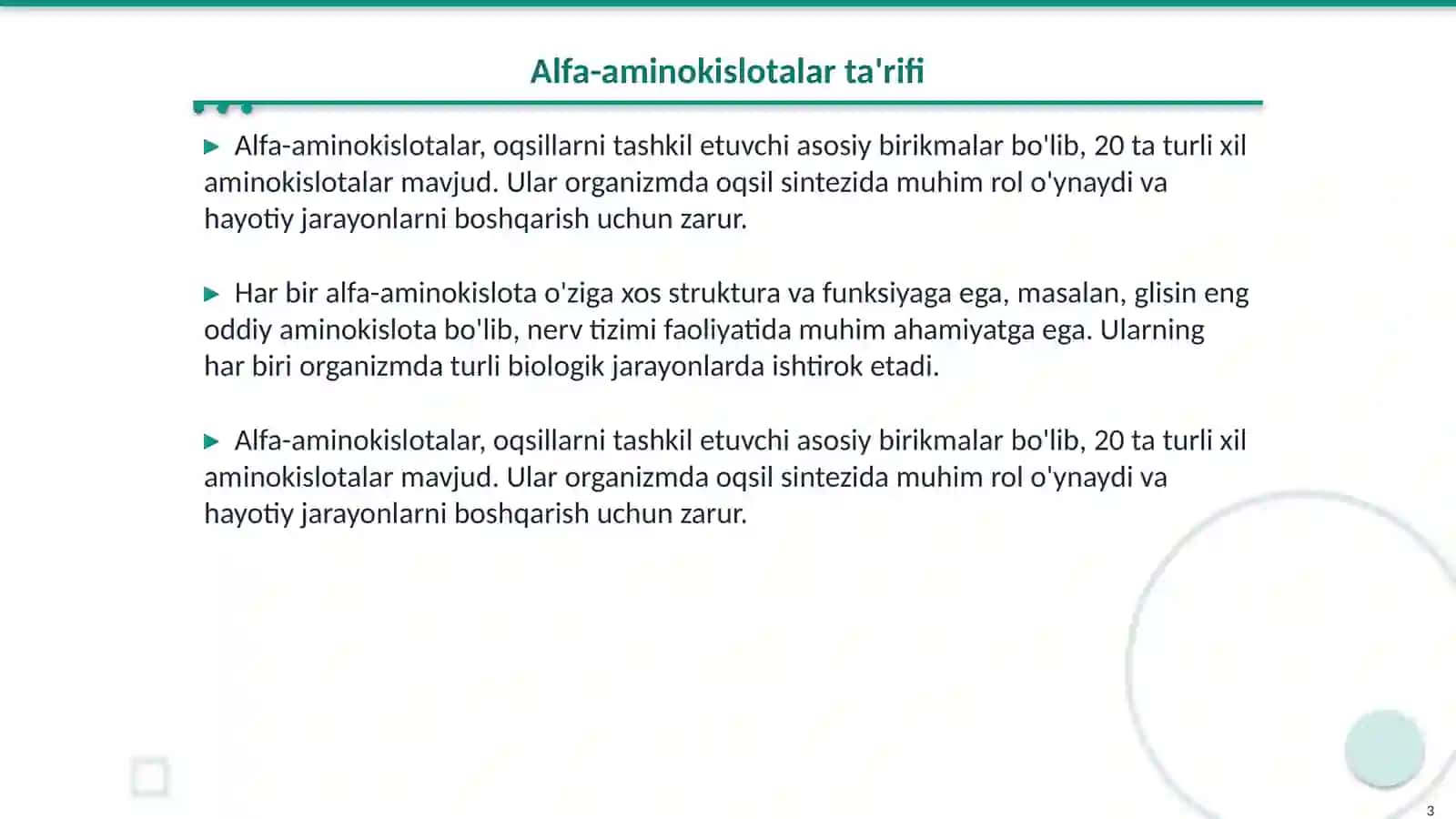 Alfa-Aminokislotalar - kofermentlar, gormonlar va vitaminlarning tarkibiy qismi sifatida 3