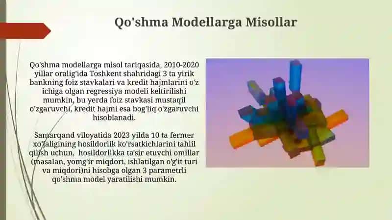 Additiv va multiplakativ ekonometrik modellarni tuzish 3
