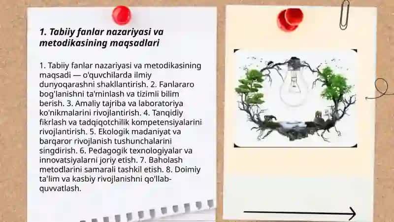 Tabiiy fanlar nazaryasi va metodikasi fanning maqsadi va vazifalari 3
