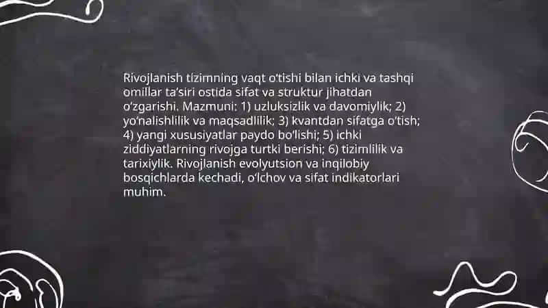 Rivojlanishning umumiy onunlari va kategoriyalari 3