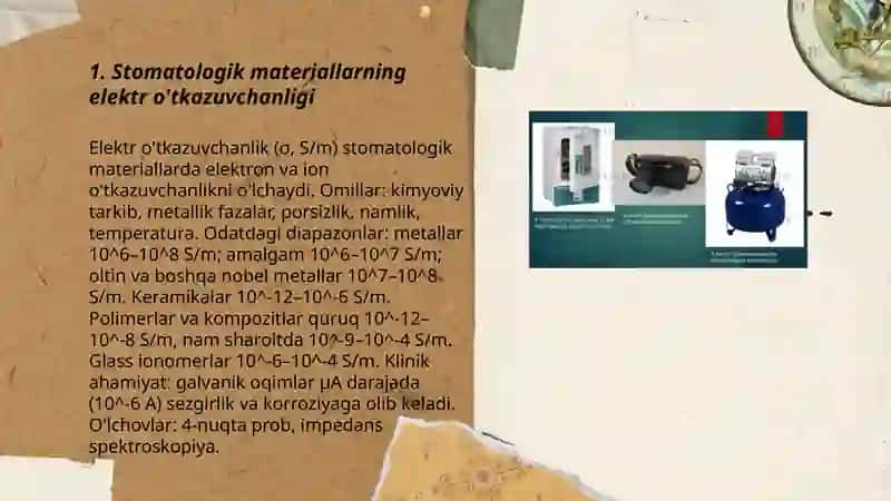 Stomatologik materiallarning elektr xossalari 3