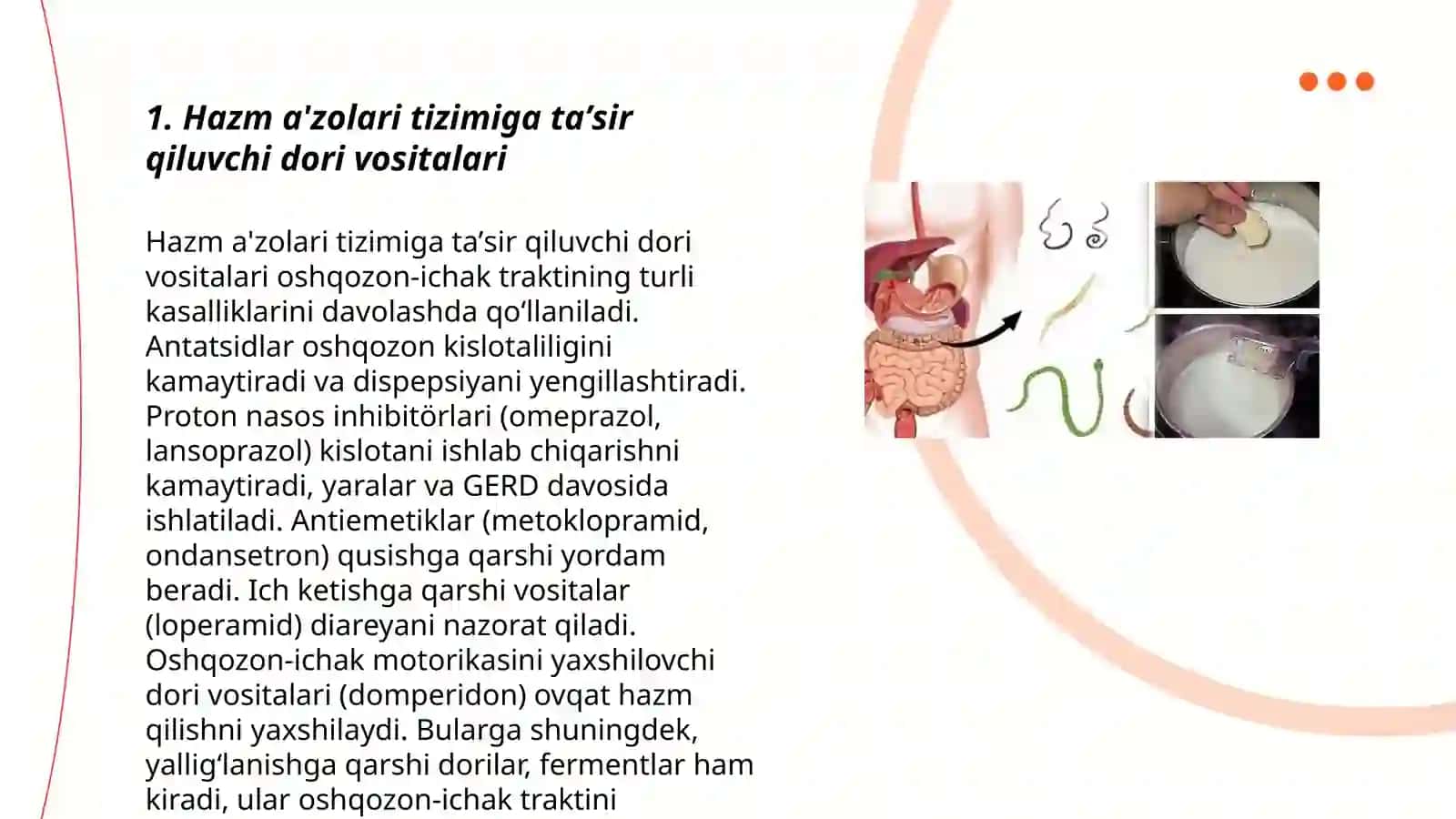 Hazm aʼzolari tizimiga taʼsir qiladigan vositalar 3