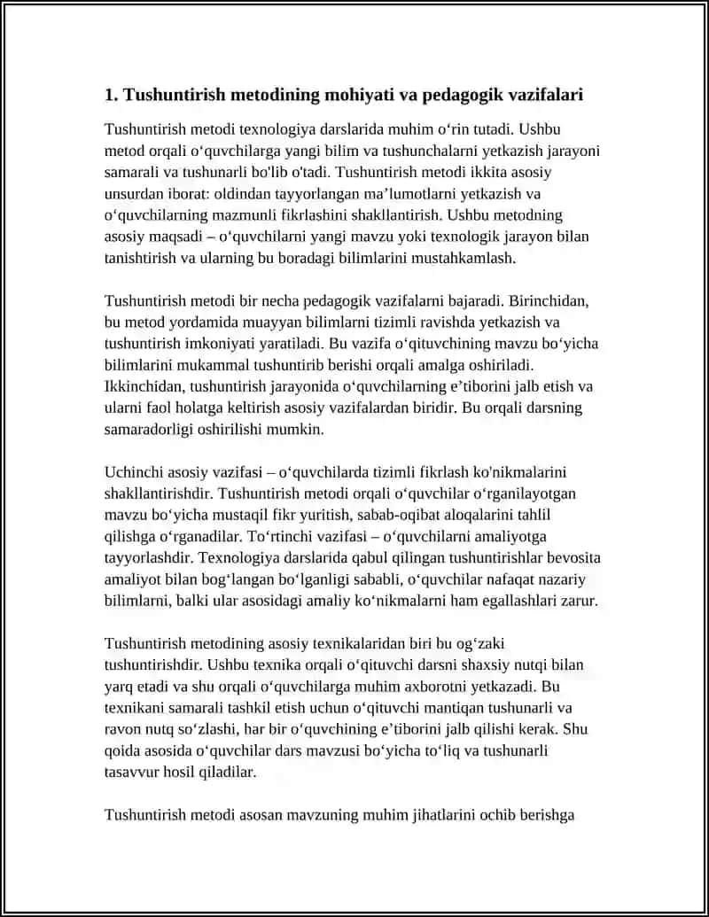 TEXNALOGIYA DARSLARIDA TUSHUNTIRISH METODI 3