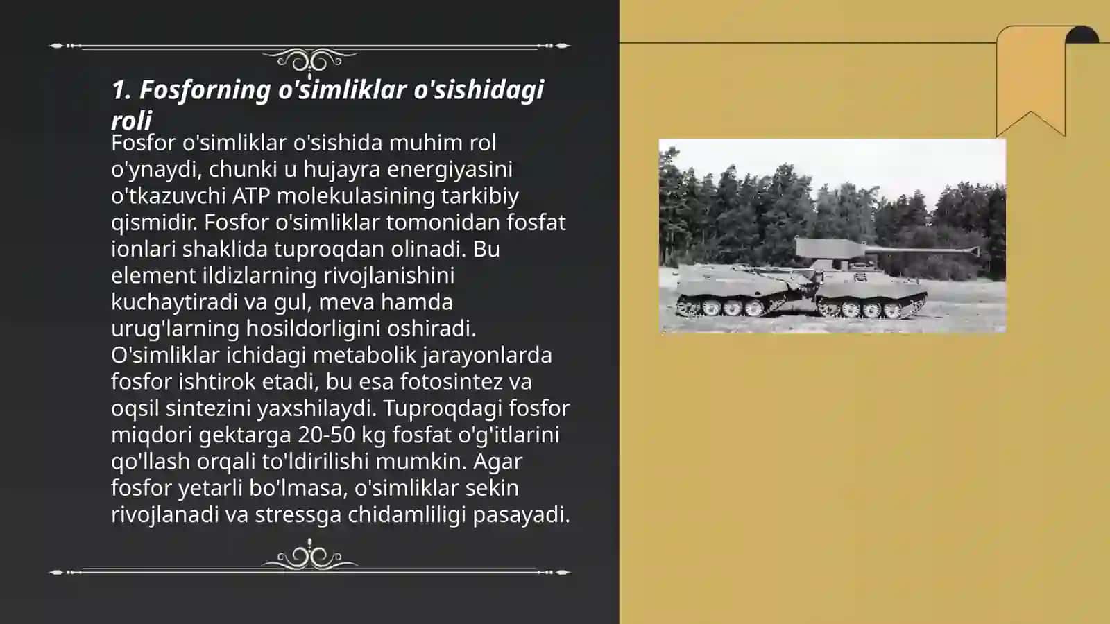 Fosforning o'simliklar uchun ahamiyati, uning tuproqdagi miqdori 3
