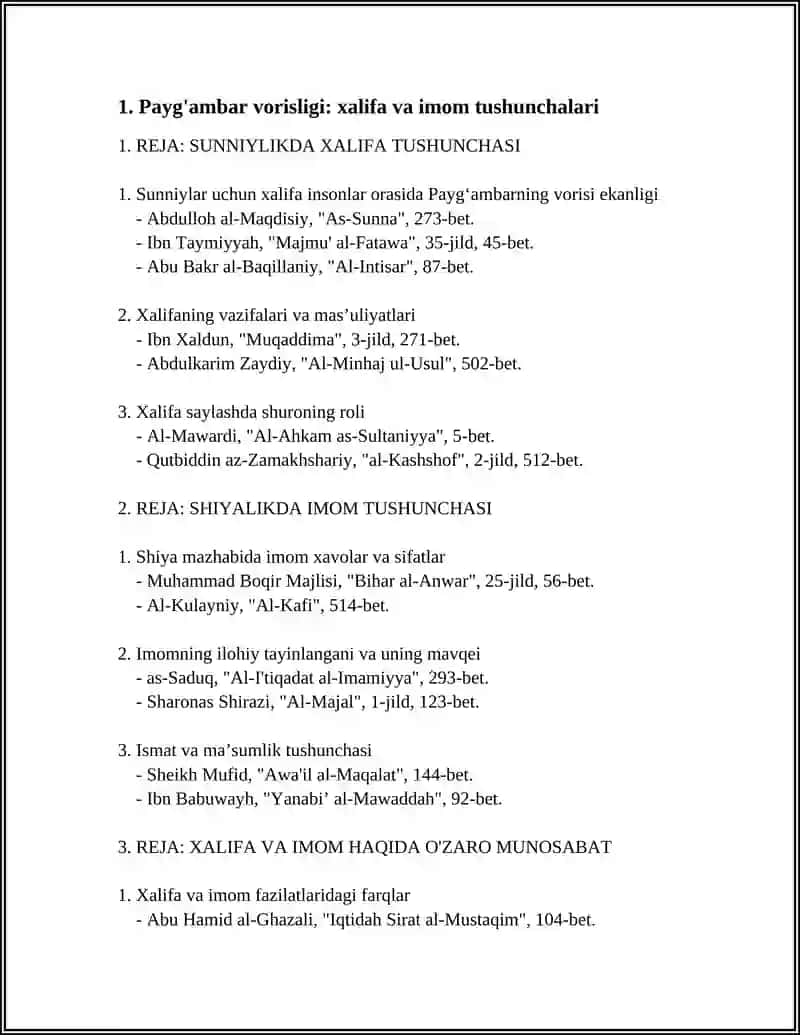 ISLOM TALIMOTIDA SUNIYLIK VA SHIALILIK MAVZUSI BOICHA 3 TA REJA 3