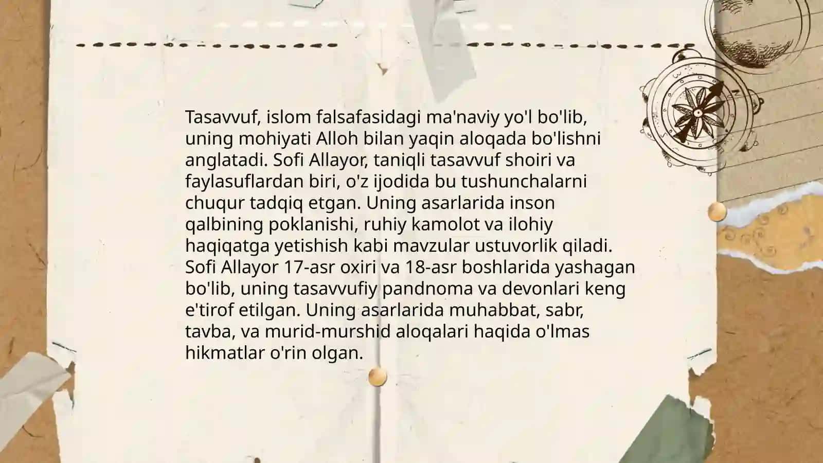 Sofi Allayor ijodidagi yetakchi g'oyaviy badiiy xususiyarlar 3