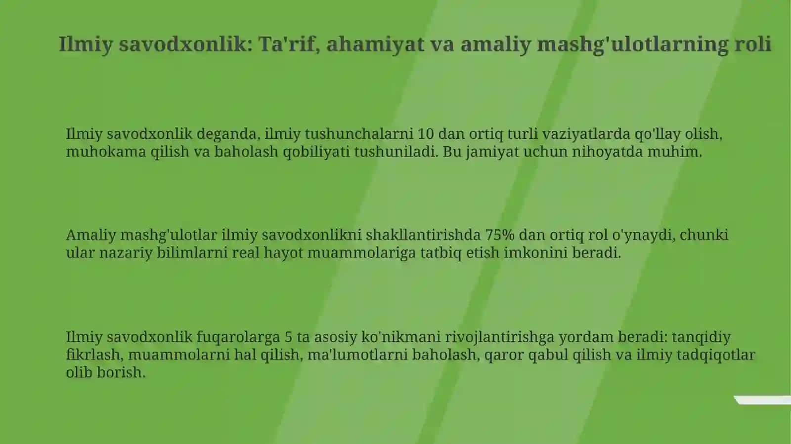 Amaliy mashg'ulotlar orqali ilmiy savodxonlikni rivojlantirish metodikasi 3