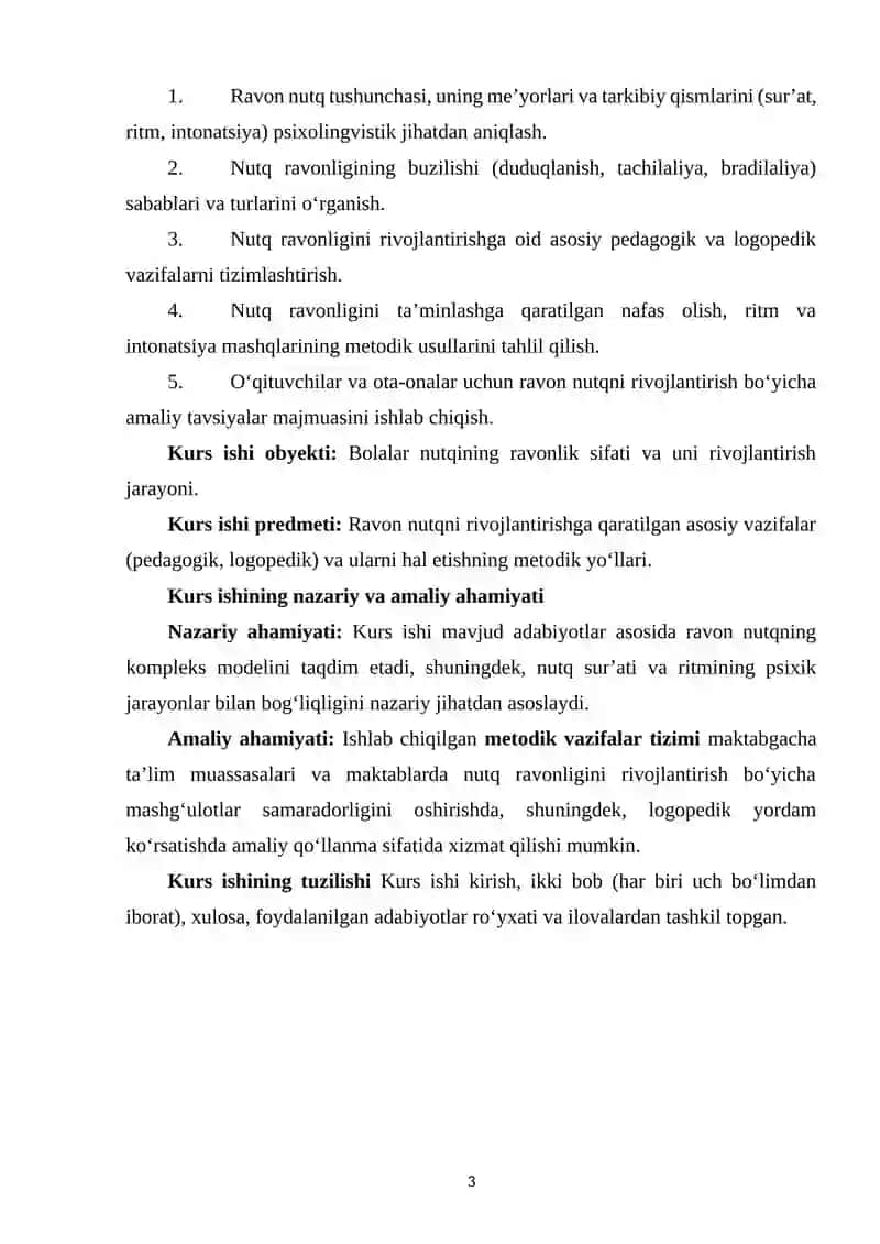 RAVON NUTQ VA RAVON NUTQNI RIVOJLANTIRISH VAZIFALARI 3