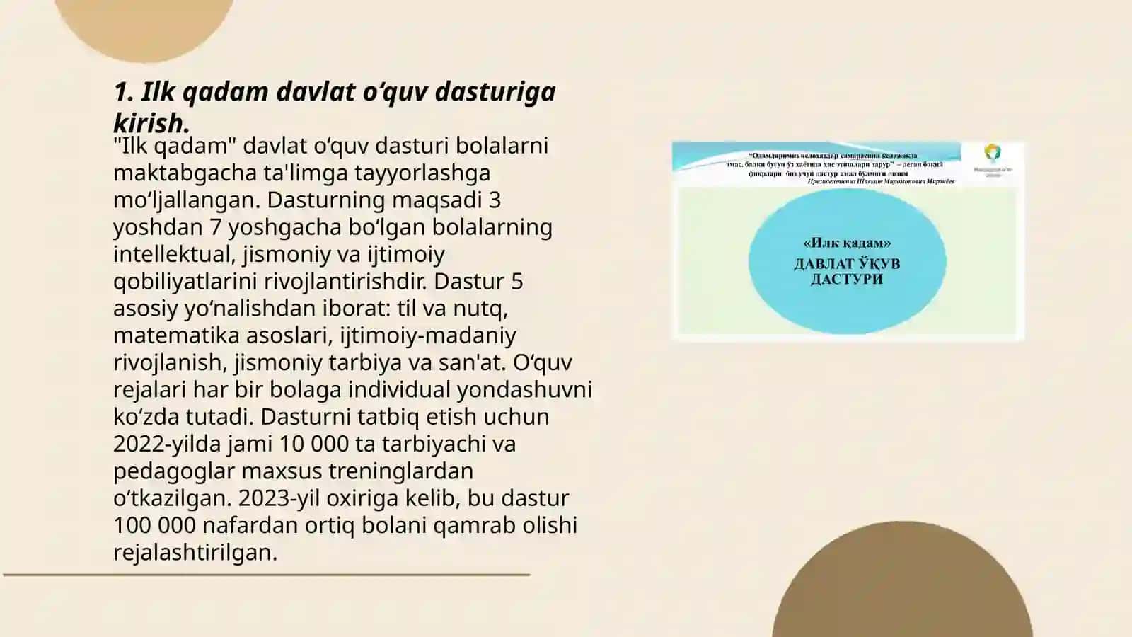 Ilk qadam davlat oʻquv dasturi asosida maktabgacha taʼlim tashkilotlarida faoliyat markazlarida taʼlim jarayonlarini bolalar mehnatini tashkil qilish 3