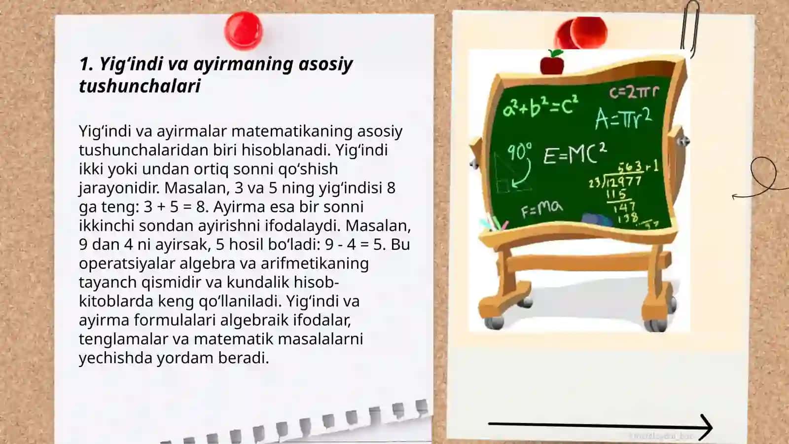 Yigʻindi va ayirmaning ta'rifi,uning mavjudligi va yagonaligi 3