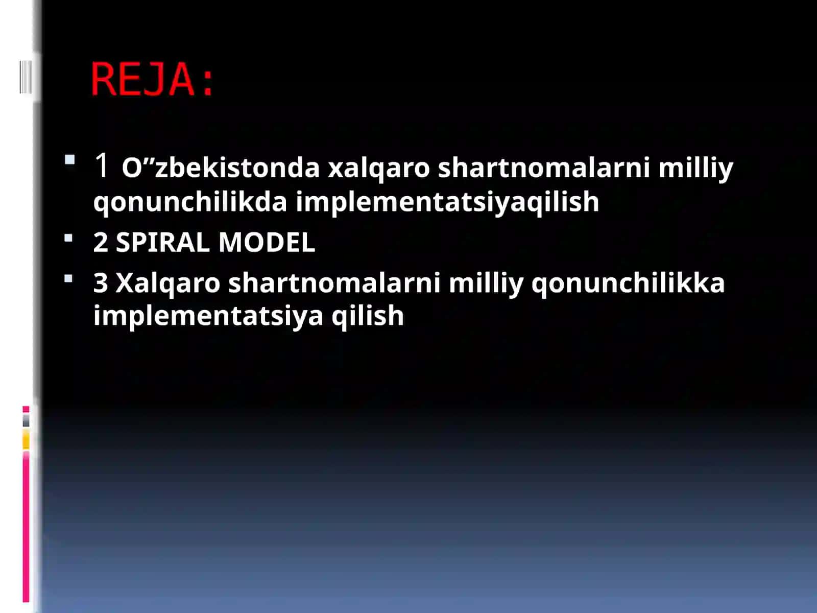 BerdaqnomidagiQMU YURIDIKA FAKULTETI 1 KURS TALABASI SETIRZAYEV MUHRIDDINNING DHN FANIDAN MUSTAQIL ISHI 3