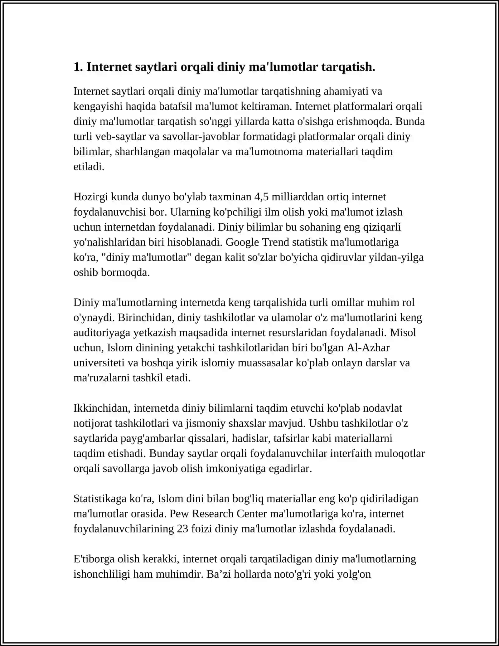 INTERNET SAYTLARI VA IJTIMOIY TARMOQLARDA DINIY TARGʻIBOT USULLARI 3