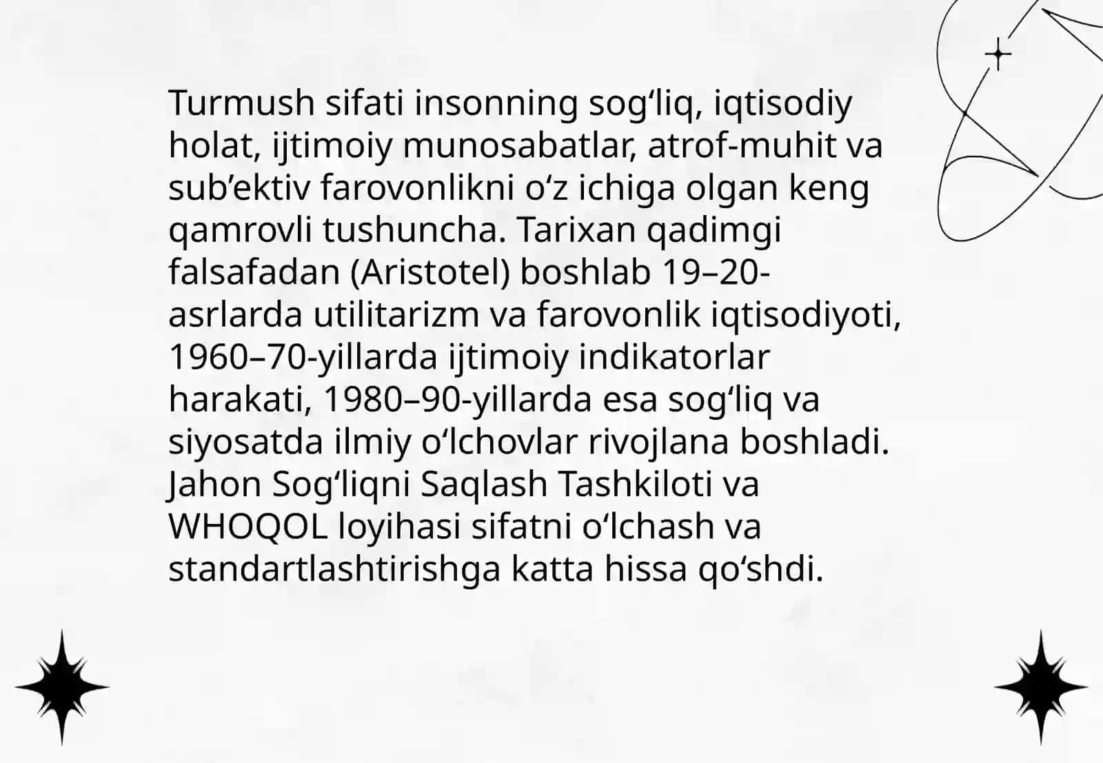 Turmush sifati tushunchasi 3