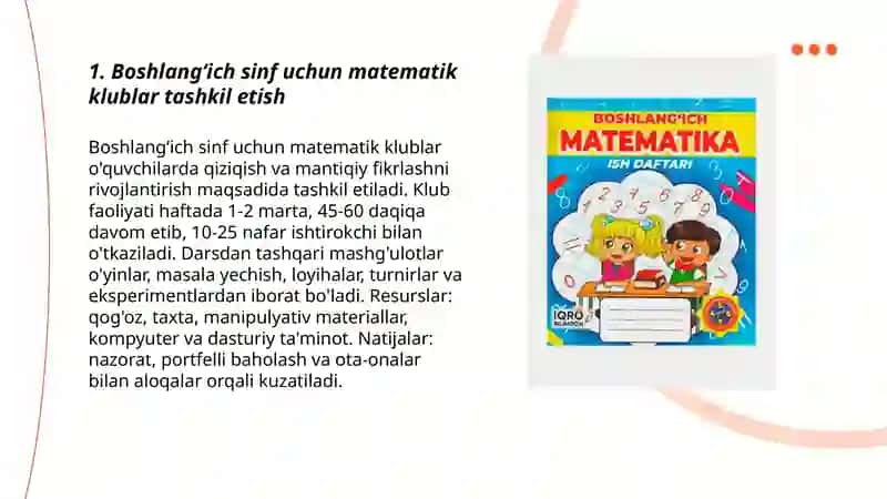 Boshlangʻich sinf matematikadan darsdan tashqari mashg'ulotlarni tashkil etish 3