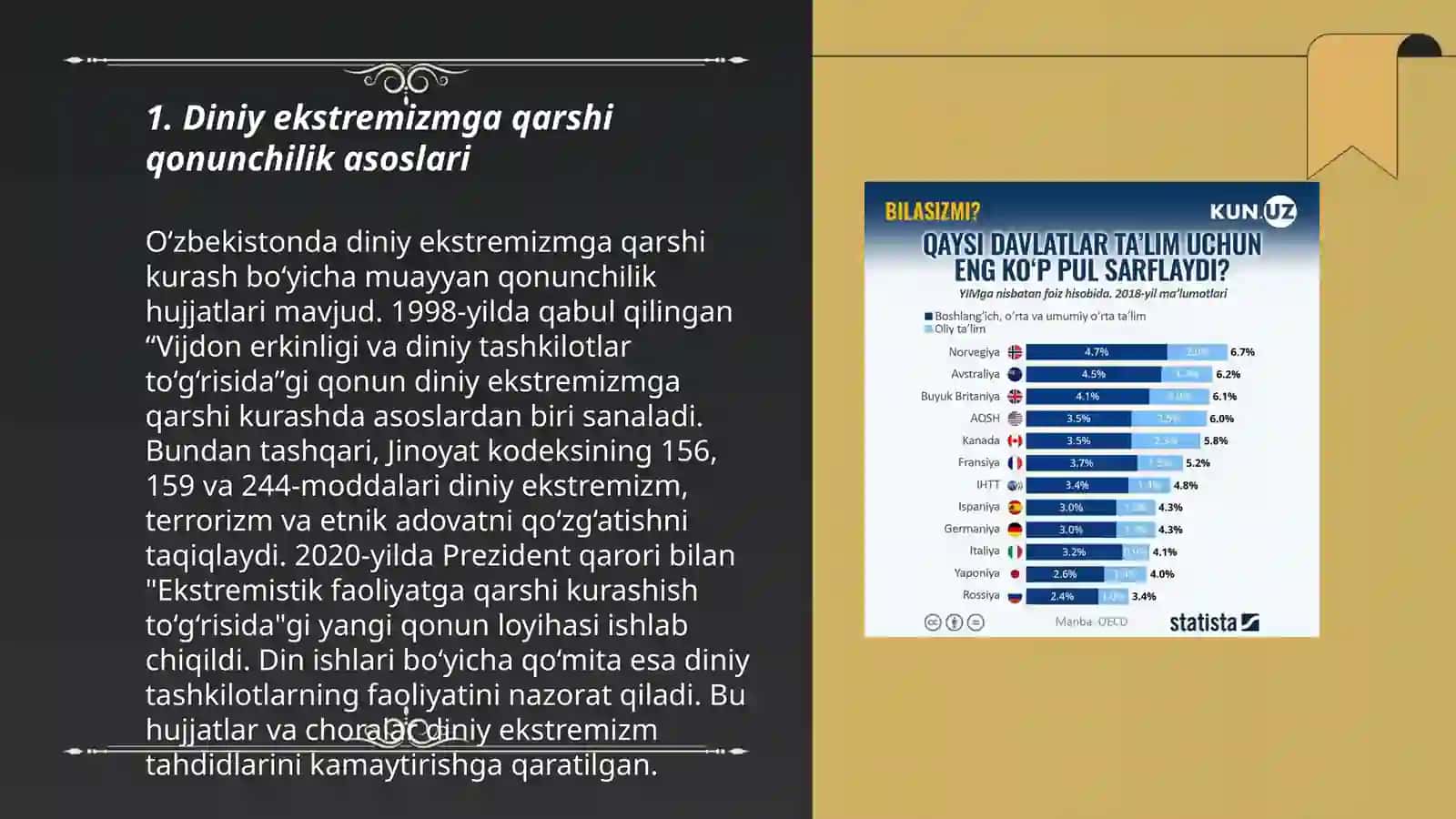 Oʻzbekiston davlat siyosatida radikal oqimlarga qarshi kurashning yoʻnalishlari 3