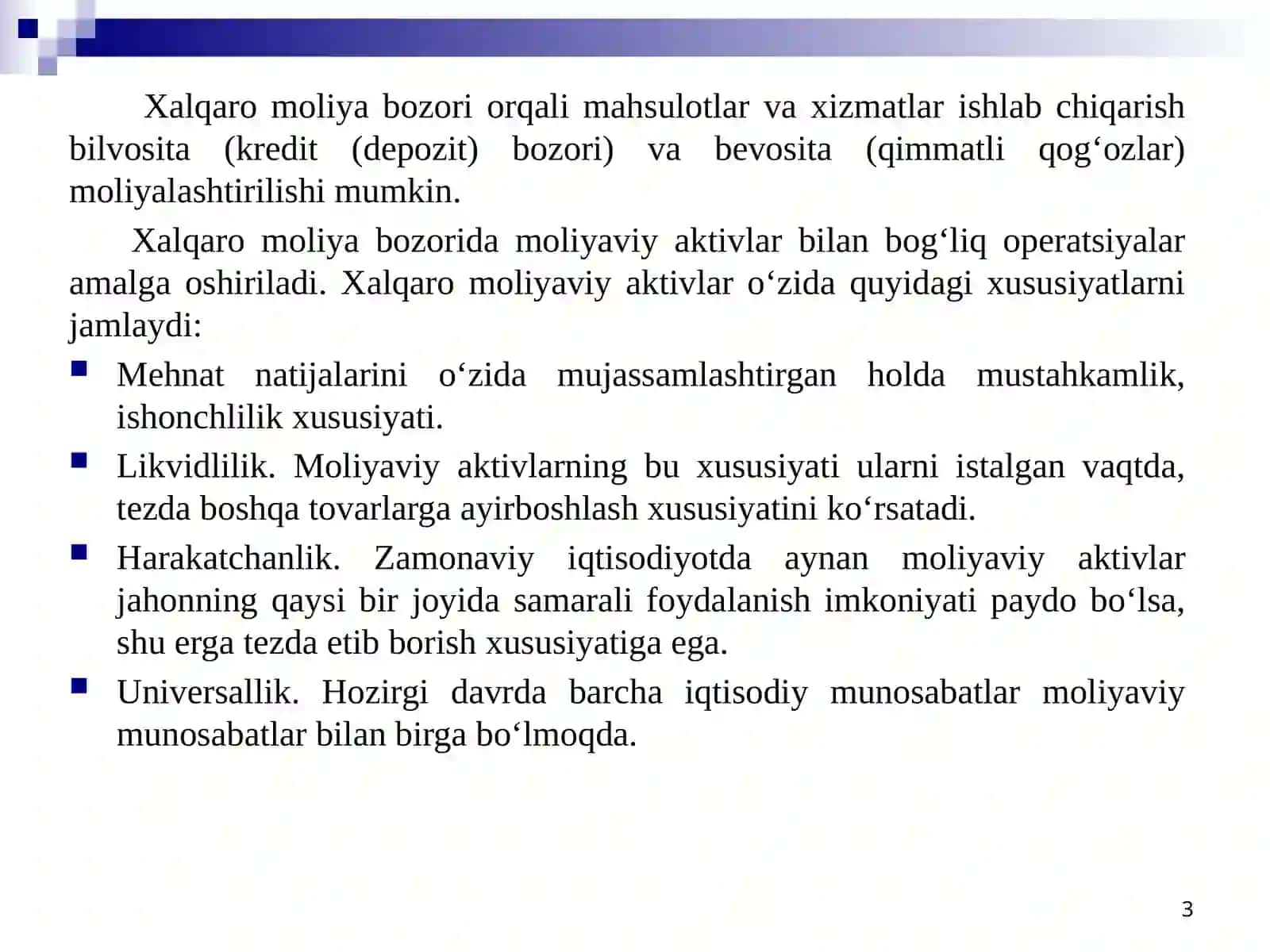 Xalqaro Moliya Bozori 3
