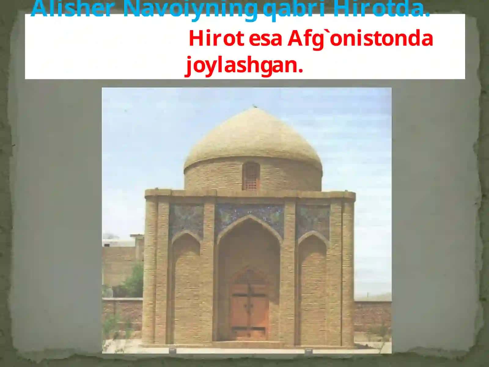 O‘tmish mavzusida «Tarixi mulki Ajam» («Ajam, ya’ni arab bo‘lmagan mamlakatlar tarixi»); «Tarixi anbiyo va hukamo» («Payg‘ambarlar va donishmandlar tarixi») asarlarini yozgan 3