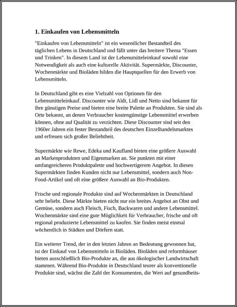Einkaufen von Lebensmitteln 3
