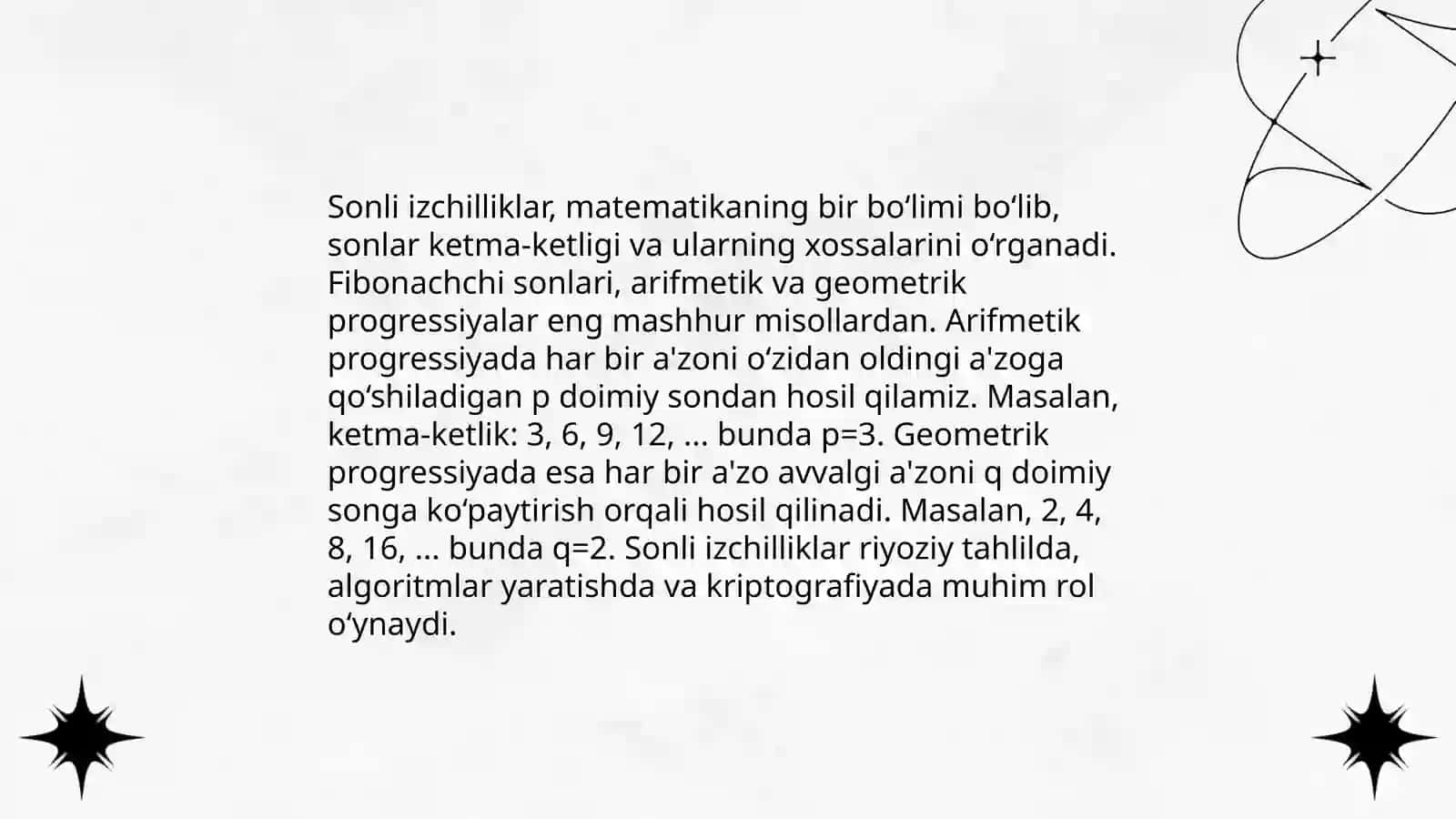 Sonli Izchilliklar 3